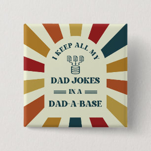 Retro Funny Dad Jokes Vaders dag cadeau voor vader Vierkante Button 5,1 Cm