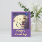 Retro Funny Dog en Happy Birthday Briefkaart (Staand voorkant)
