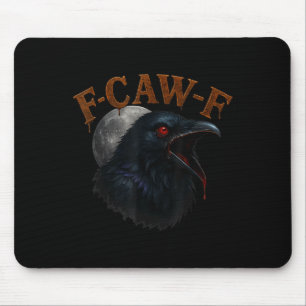 Retro Funny F Caw F Crow en Bird Moon Muismat