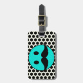 Retro Funny Face met Mustache Stache Bagagelabel (Voorkant verticaal)