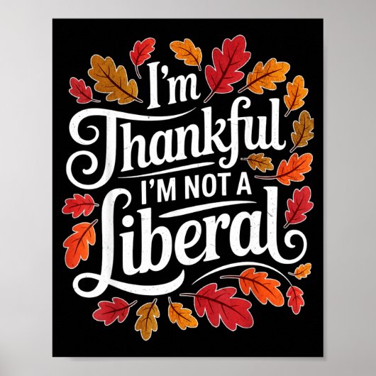 Retro Funny Fall Thanksgiving I’m Thankful I’m Not Poster (Voorkant)