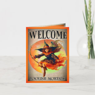 Retro Funny Halloween Kaarten Notitiekaartje