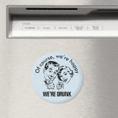 Retro Funny Happy Drink Magnet Magneet (Insitu (Vaatwasser))