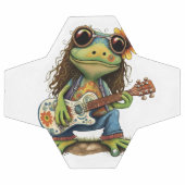 Retro Funny Hippie Frog Porter du verre Jouer Pian (Plat)