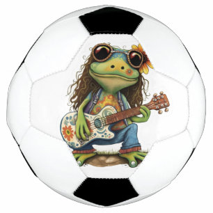 Retro Funny Hippie Frog Porter du verre Jouer Pian