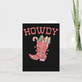 Retro Funny Howdy Kerst Western Schattigee Familie Kaart (Voorkant)