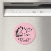 Retro Funny is te laat Magnet Magneet (Insitu (Vaatwasser))