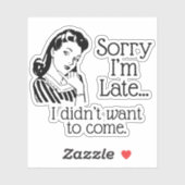 Retro Funny is te laat Sticker (Vel)