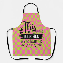 Retro Funny Keuken Gezegde Roze Groen Schort