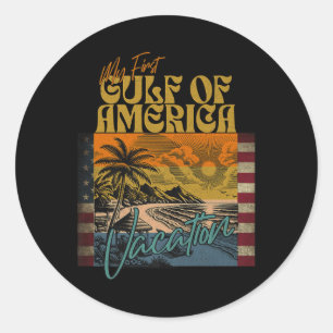 Retro Funny Mijn eerste vakantie in de Golf van Am Ronde Sticker