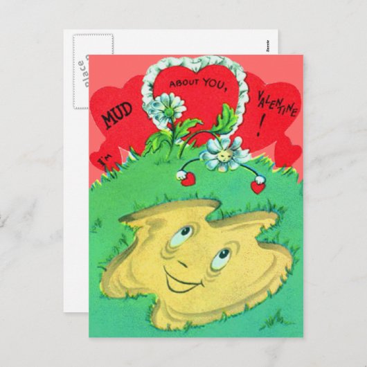 Retro Funny Mud Puddle Valentijn Kaart (Voorkant / Achterkant)