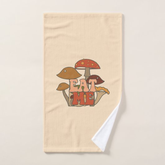 Retro Funny Mushroom | Eet me Bad Handdoek (Handdoek)