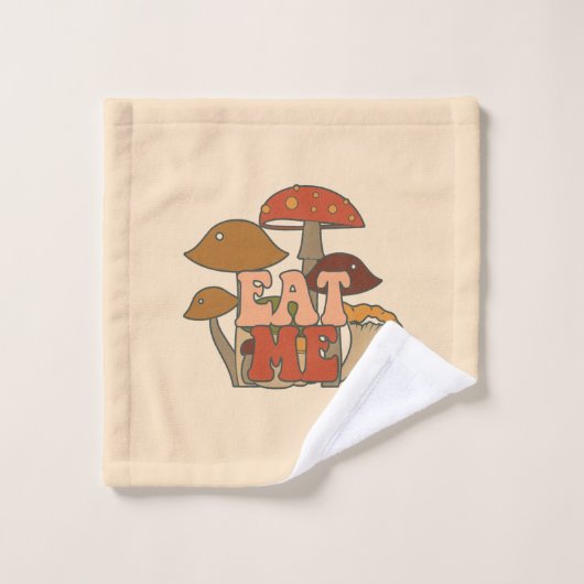 Retro Funny Mushroom | Eet me Bad Handdoek (Wasdoekje)