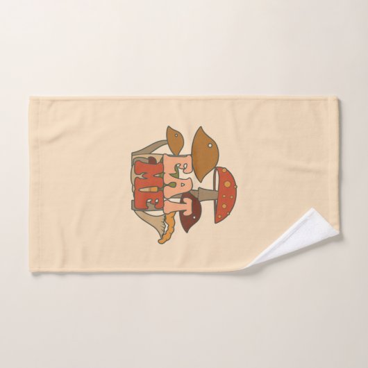 Retro Funny Mushroom | Eet me Bad Handdoek (Handdoek)