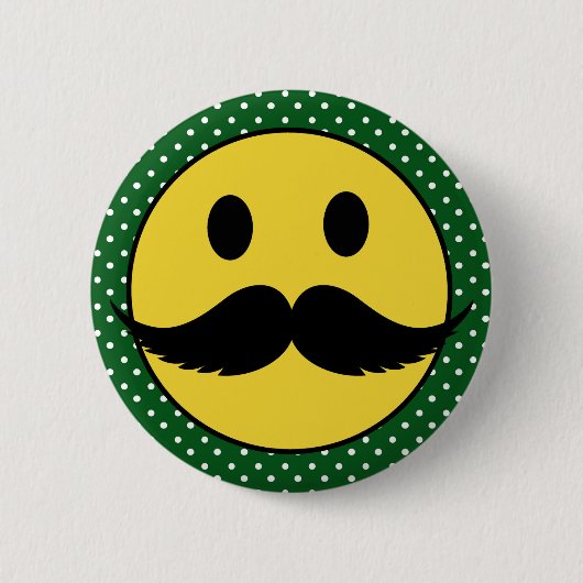Retro Funny Mustache Mustache Face Ronde Button 5,7 Cm (Voorkant)