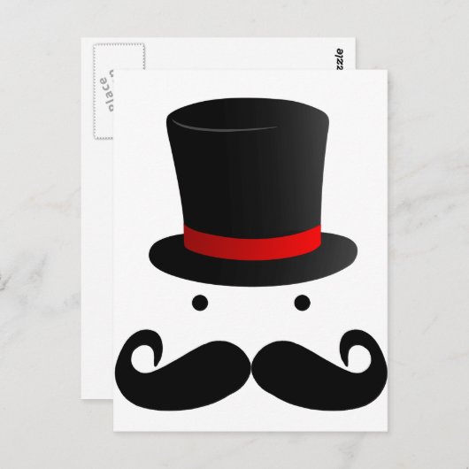 Retro Funny Mustache Mustache Man Gent Briefkaart (Voorkant / Achterkant)