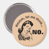 Retro Funny No Magnet Magneet (Voorkant / Achterkant)