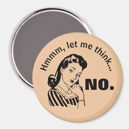 Retro Funny No Magnet Magneet (Voorkant / Achterkant)