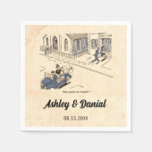  Retro Funny Old 50s Comic Rustic Wedding Servet (Voorkant)