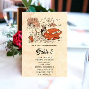 Retro Funny Old Comic Book Rustic Wedding Kaart