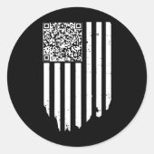 Retro Funny QR Trump Dans Code Ronde Sticker (Voorkant)
