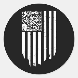 Retro Funny QR Trump Dans Code Ronde Sticker