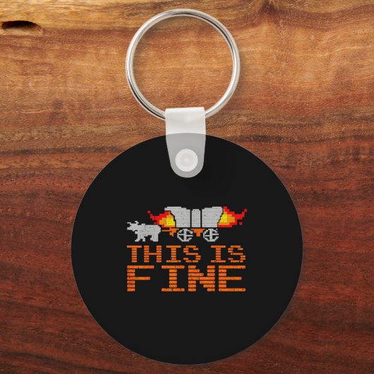 Retro Funny Quote This Is Fine Sarcasm Gift  Sleutelhanger (Voorkant)