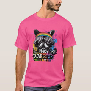 Retro Funny Raccoon Love Zonnebrillen Graphic Summ T-shirt