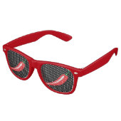 Retro Funny rouge piment chaud fête teintes lunettes de  (Angulaire)