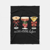 Retro Funny Santa's Little Helper Martini Merry Ch Fleece Deken (Voorkant)