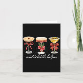 Retro Funny Santa's Little Helper Martini Merry Ch Kaart (Voorkant)