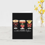 Retro Funny Santa's Little Helper Martini Merry Ch Kaart (Gele Bloem)