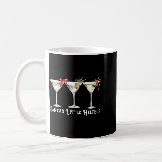 Retro Funny Santa's Little Helper Martini Merry Ch Koffiemok (Links)