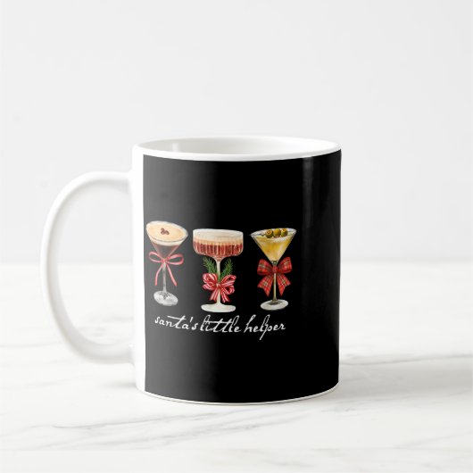 Retro Funny Santa's Little Helper Martini Merry Ch Koffiemok (Links)