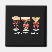 Retro Funny Santa's Little Helper Martini Merry Ch Magneet (Voorkant)