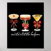 Retro Funny Santa's Little Helper Martini Merry Ch Poster (Voorkant)