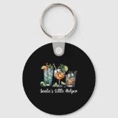 Retro Funny Santa's Little Helper Martini Merry Ch Sleutelhanger (Voorkant)