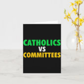Retro Funny Trendy Sarcastic Saying Catholics Vs C Kaart (Gele Bloem)