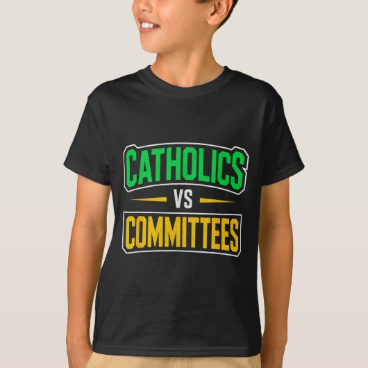 Retro Funny Trendy Sarcastic Saying Catholics Vs C T-shirt (Voorkant)