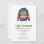 Retro Funny Ugly Sweater Christmas Invitation (Devant)