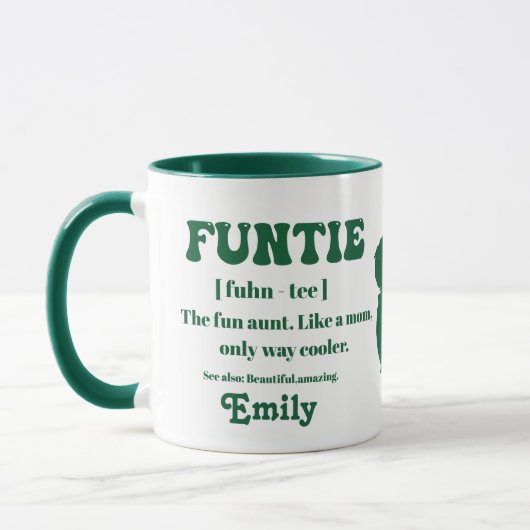 Retro Funtie Definition Personalized Auntie Mok (Links)