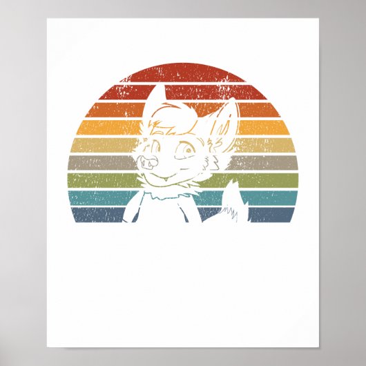  Retro Furry Fandom Furgeschiker Gift Poster (Voorkant)