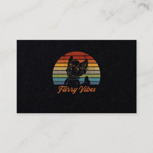 Retro Furry Fandom Furgeschiker Gift Visitekaartje (Voorkant)