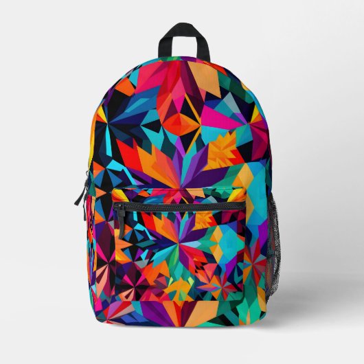 Retro Fusion: Vet geometrisch Sierkussen Bedrukte Rugzak (Voorkant)