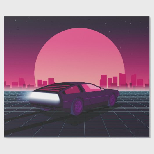 Retro future. 80s style sci-fi background with sup cadeaupapier (Vlak)