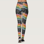 Retro Future Disco Rainbow Stripe Leggings (Achterkant)