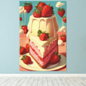 Retro future fraise cake toile Imprimer (Insitu (Plancher de Bois))