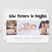 Retro Future is Bright Birth Announding Kaart (Voorkant)