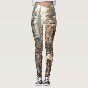 Retro Futurism Art Leggings