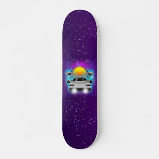 Retro Futurism Flying Car Spaceship Synveve Skateboard (Voorkant)